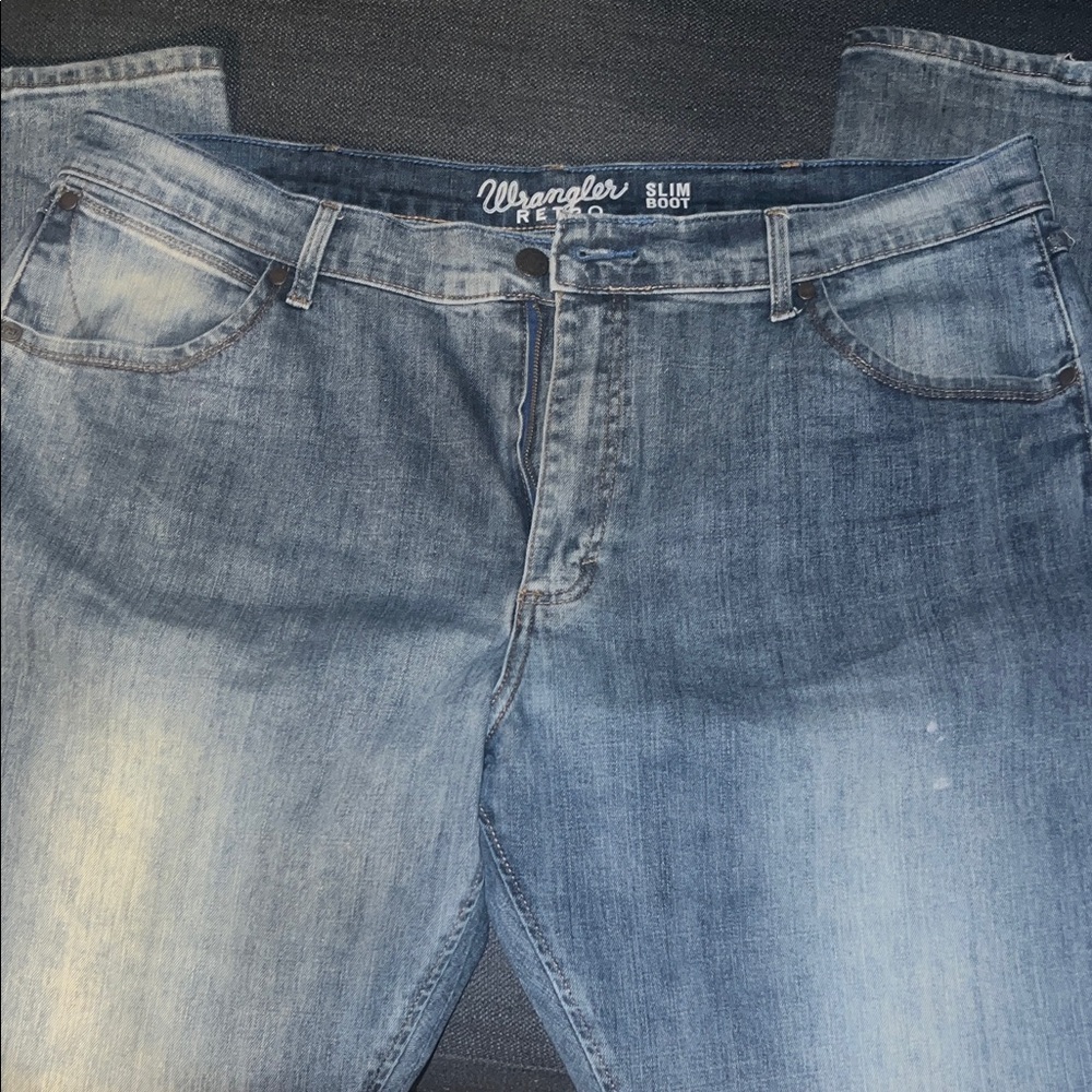 Wrangler Men's Retro Slim Bootcut Denim Jeans 40x34 - Picture 3 of 4